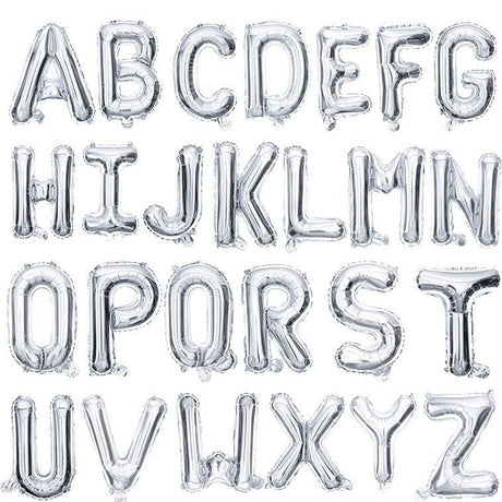 Letter Mylar Foil Balloons 32" Silver - YauSpark