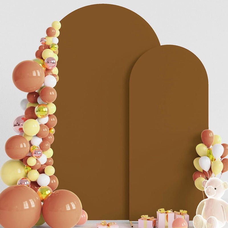 Light Brown Polyester Wedding Arch Cover - YauSpark