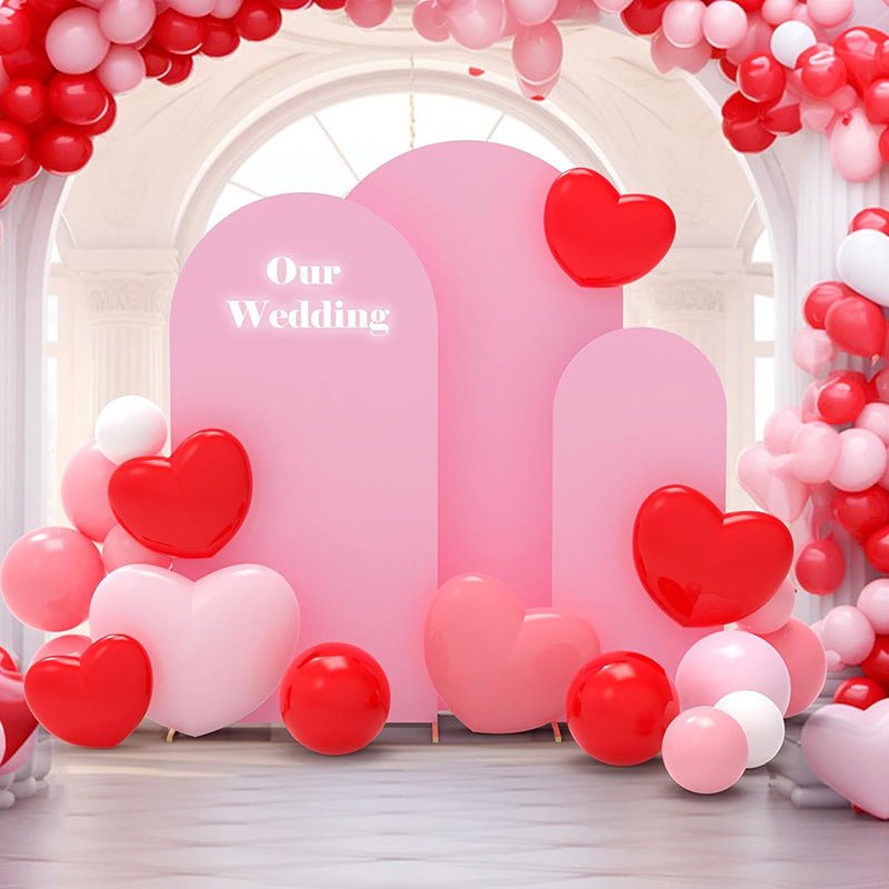 Light Pink Polyester Wedding Arch Cover - YauSpark
