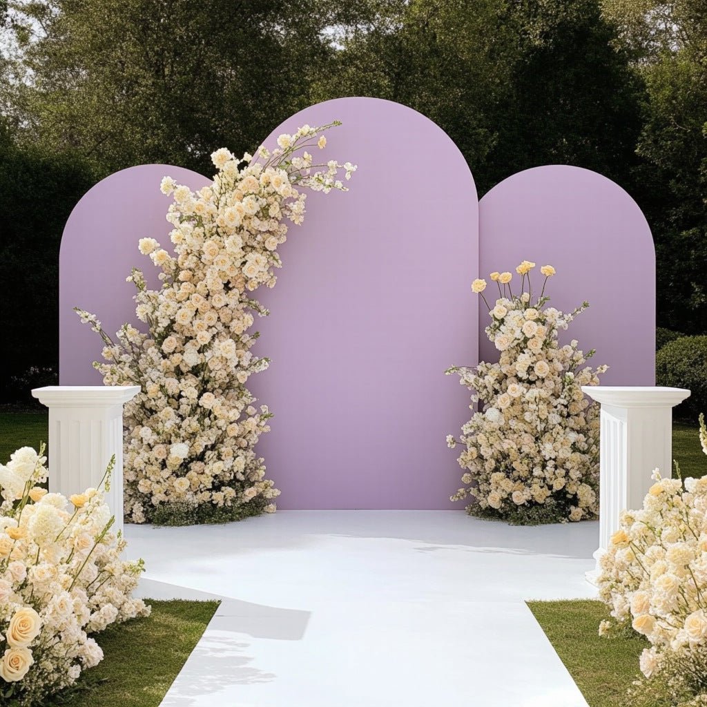 Light Purple Polyester Wedding Arch Cover - YauSpark
