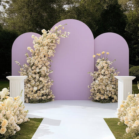 Light Purple Polyester Wedding Arch Cover - YauSpark