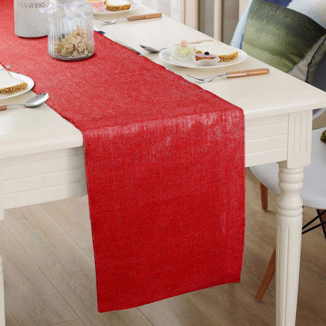 Linen Table Runner 12"x108" Burgundy - YauSpark