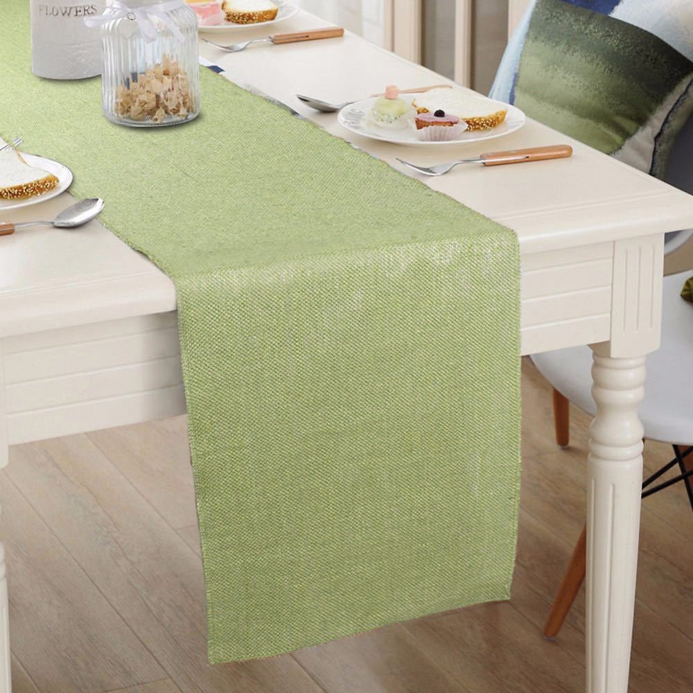 Linen Table Runner 12"x108" Light Green - YauSpark