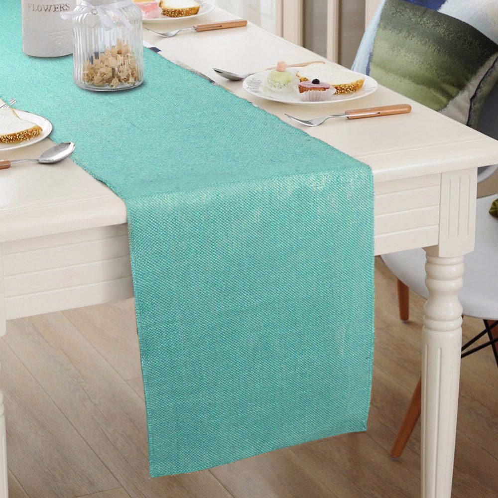Linen Table Runner 12"x108" Peacock Blue - YauSpark