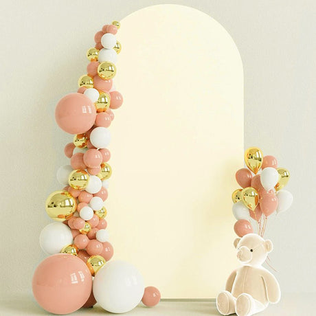 Matte Beige Polyester Wedding Arch Cover - YauSpark