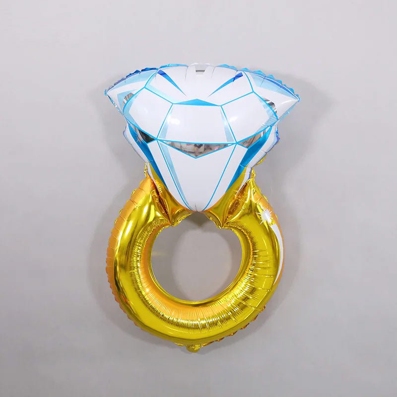 Medium Gold Diamond Ring Mylar Foil Helium Air Balloon 32" - YauSpark