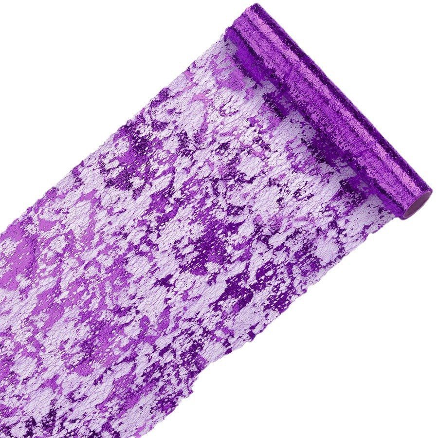 Mesh Polyester Table Runner 11"X108" Metallic Purple - YauSpark