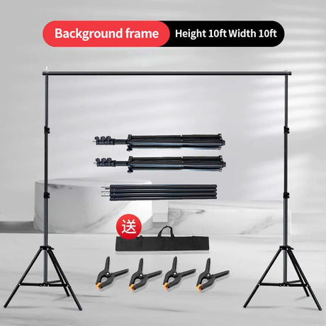 Metal Adjustable Pipe and Drape Photography Backdrop Stand Kit 10ft - YauSpark