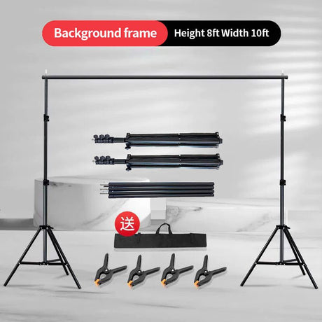 Metal Adjustable Pipe and Drape Photography Backdrop Stand Kit 8ftX10ft - YauSpark