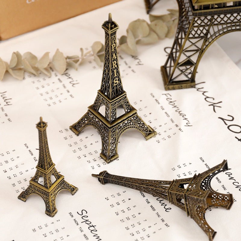 Metal Eiffel Tower Table Centerpiece 10" Bronze - YauSpark