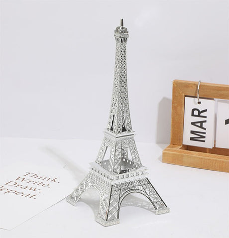 Metal Eiffel Tower Table Centerpiece 10" Silver - YauSpark