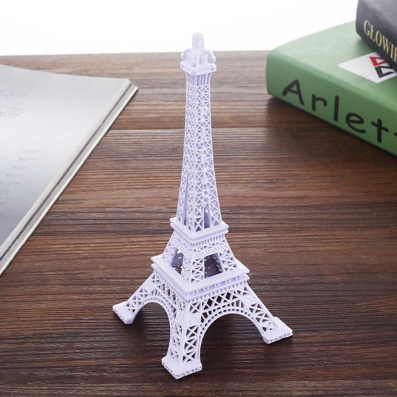 Metal Eiffel Tower Table Centerpiece 10" White - YauSpark