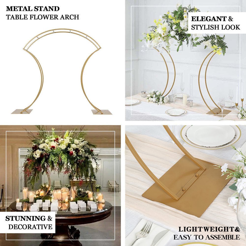 Metal Floral Arch Frame 38" Gold - YauSpark