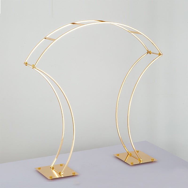 Metal Floral Arch Frame 38" Gold - YauSpark