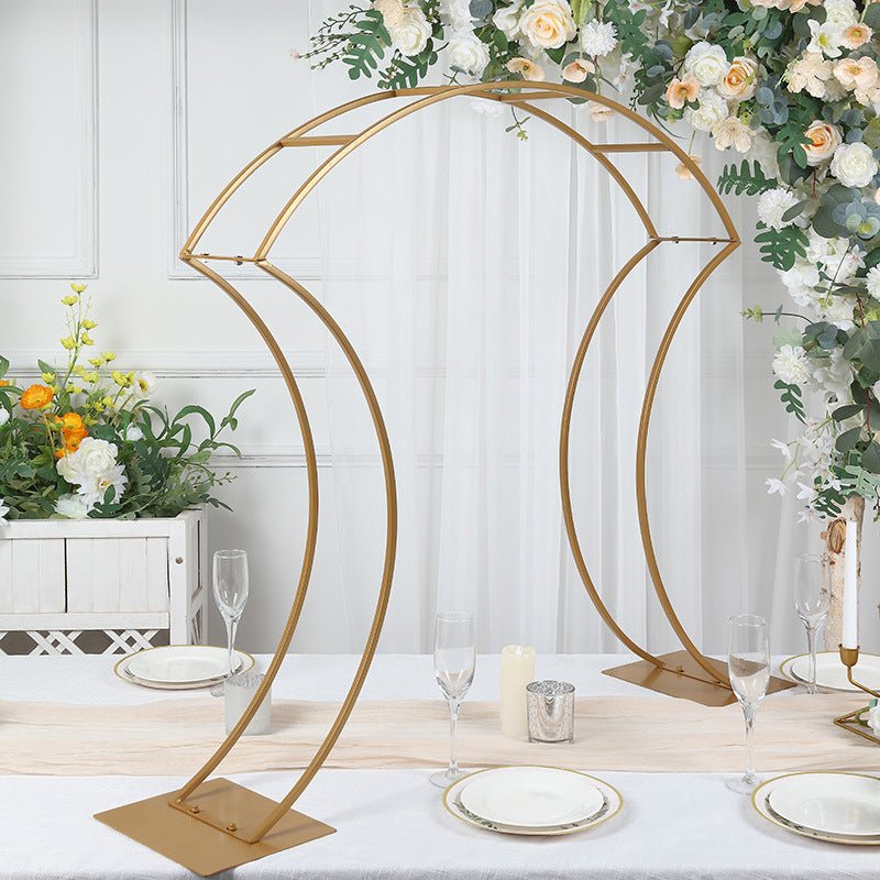 Metal Floral Arch Frame 38" Gold - YauSpark