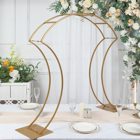Metal Floral Arch Frame 38" Gold - YauSpark