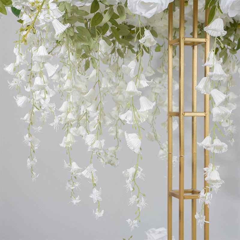 Metal Floral Riser 46" Gold Open Frame Design - YauSpark