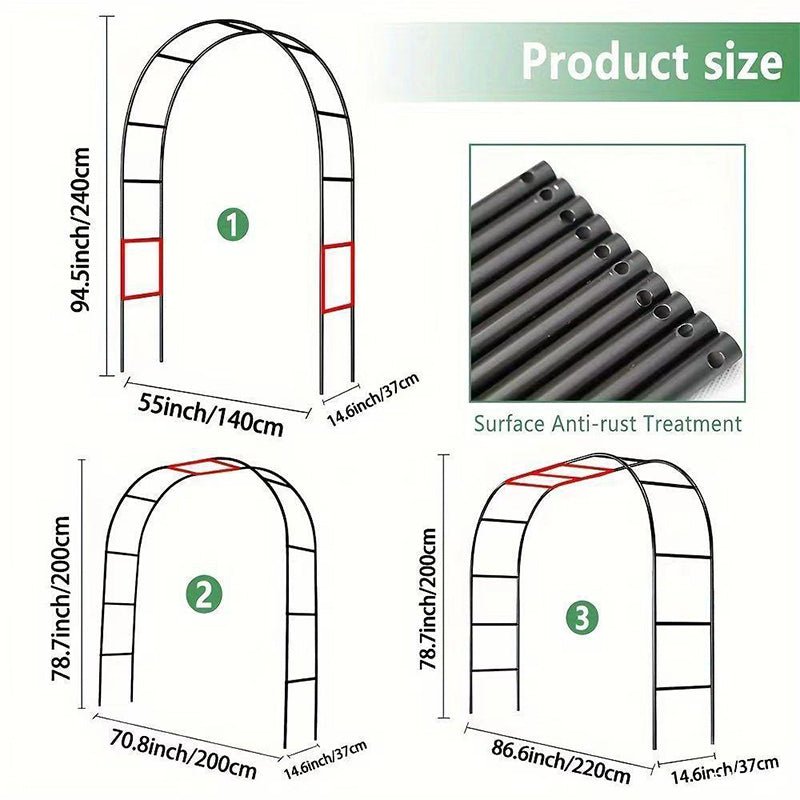 Metal Wedding Arch, Flower Frame Arbor Backdrop Stand 7.87ft - YauSpark