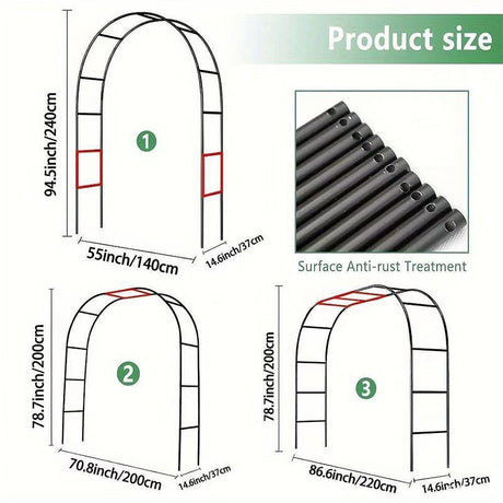 Metal Wedding Arch, Flower Frame Arbor Backdrop Stand 7.87ft - YauSpark
