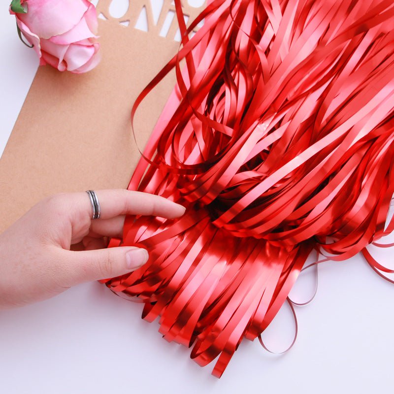 Metallic Tinsel Foil Fringe Doorway Curtain Party Backdrop 6ft Matte Red - YauSpark