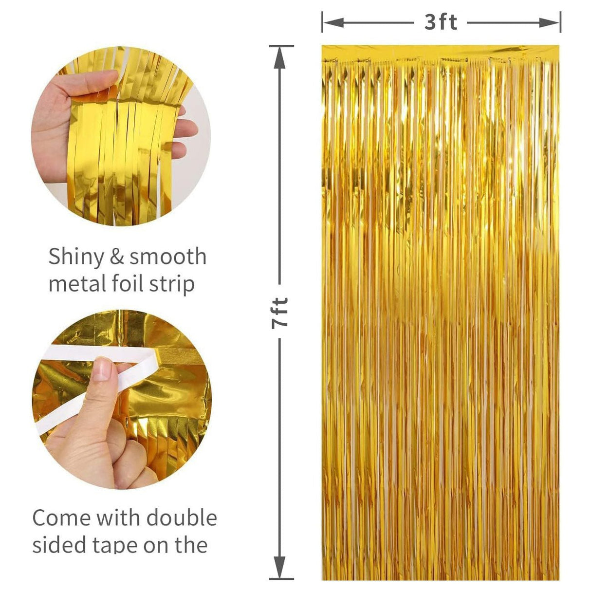 Metallic Tinsel Foil Fringe Doorway Curtain Party Backdrop 7ft Purple - YauSpark