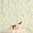 Milky White 3D Silk Rose and Hydrangea Flower Wall Mat Backdrop - 4 Artificial Panels - YauSpark