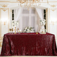 Mini Sequin Rectangle Tablecloth Burgundy - YauSpark