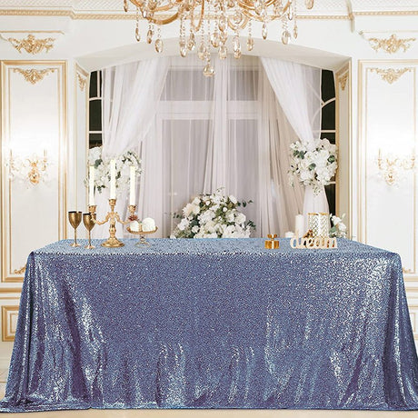 Mini Sequin Rectangle Tablecloth Dusty Blue - YauSpark