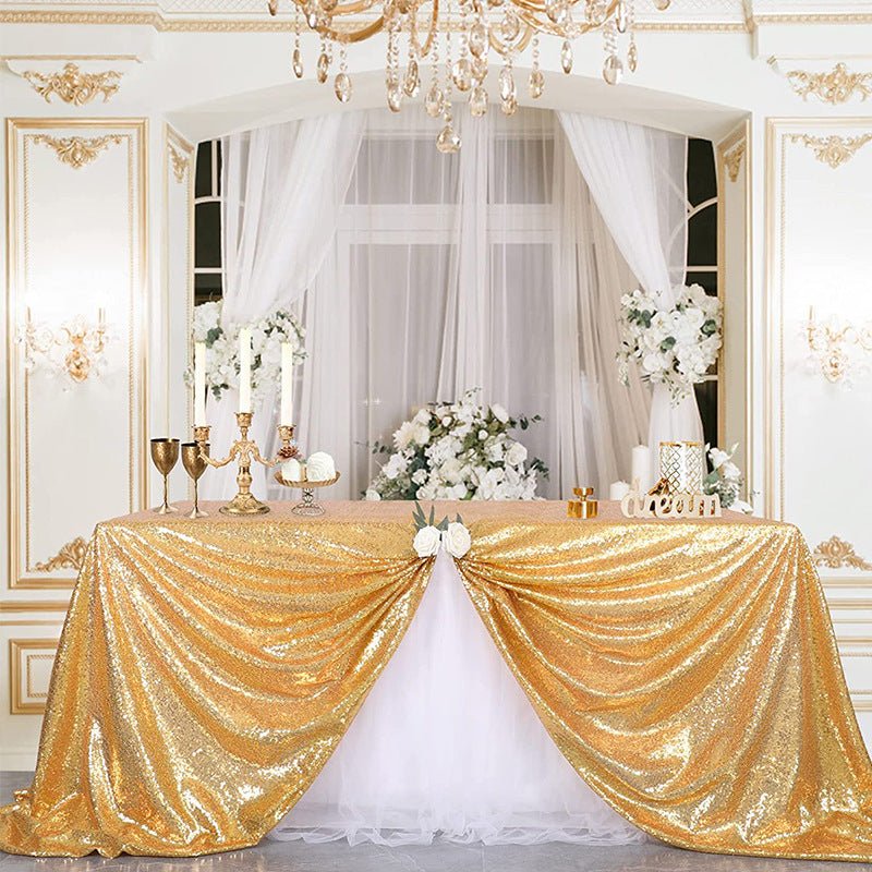 Mini Sequin Rectangle Tablecloth Gold - YauSpark