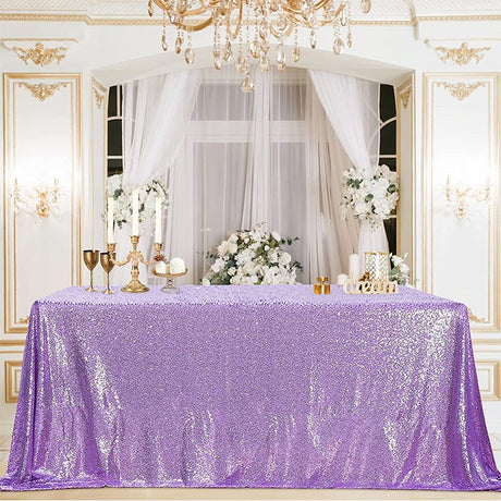 Mini Sequin Rectangle Tablecloth Light Purple - YauSpark