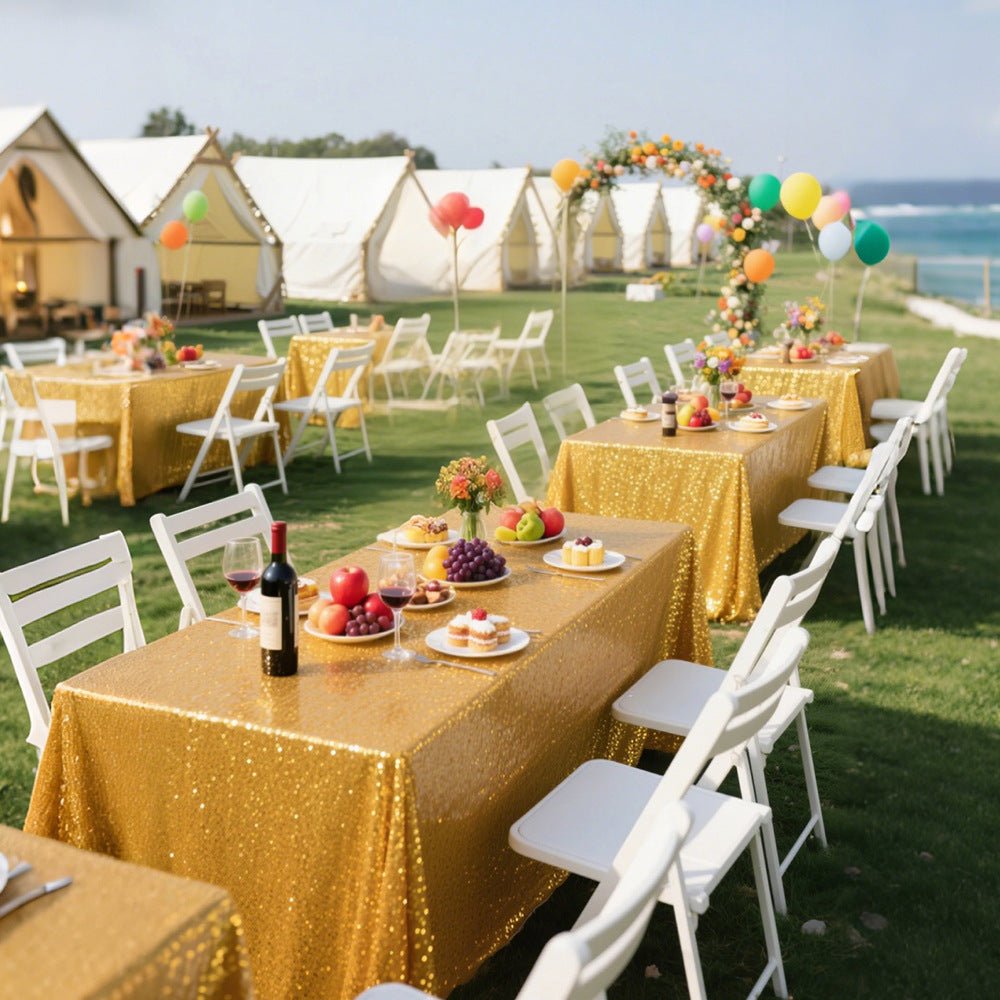 Mini Sequin Rectangle Tablecloth Silver - YauSpark