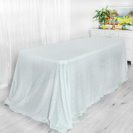 Mini Sequin Rectangle Tablecloth White - YauSpark