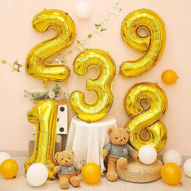 Number Mylar Foil Balloons 32" Gold - YauSpark