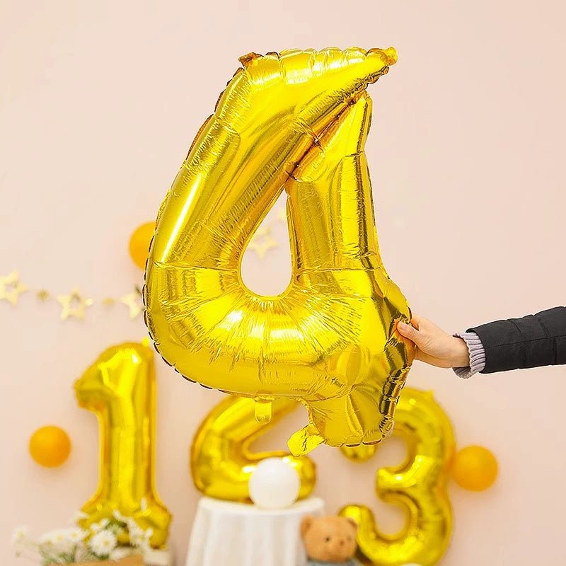 Number Mylar Foil Balloons 32" Gold - YauSpark