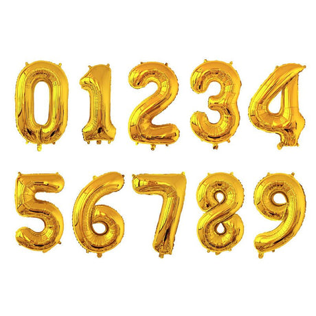 Number Mylar Foil Balloons 32" Gold - YauSpark