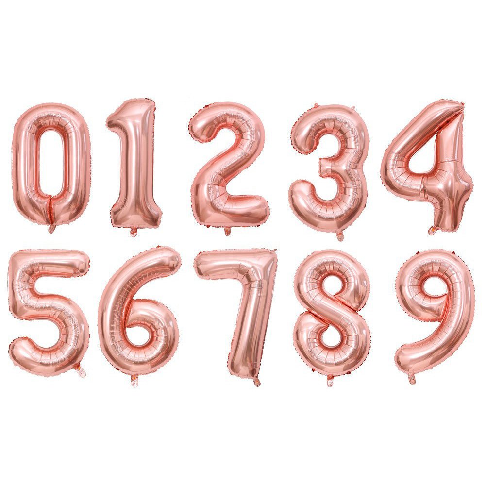 Number Mylar Foil Balloons 32" Rose Gold - YauSpark