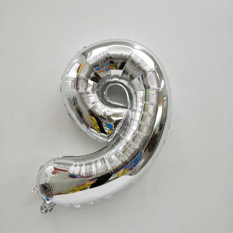 Number Mylar Foil Balloons 32" Silver - YauSpark