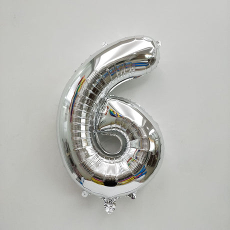 Number Mylar Foil Balloons 32" Silver - YauSpark