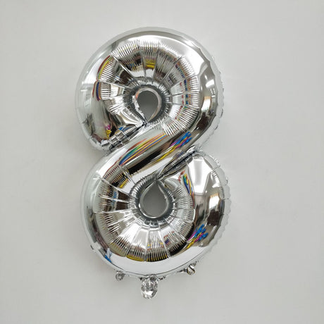 Number Mylar Foil Balloons 32" Silver - YauSpark