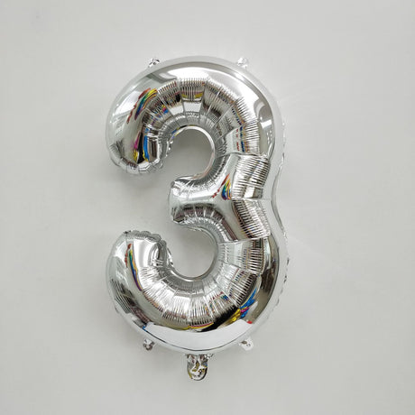 Number Mylar Foil Balloons 32" Silver - YauSpark