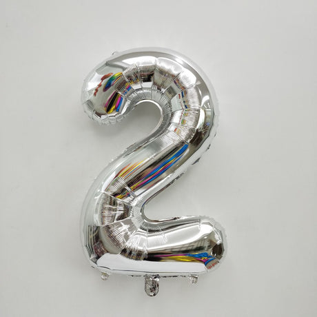Number Mylar Foil Balloons 32" Silver - YauSpark