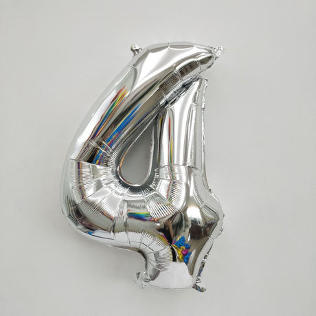 Number Mylar Foil Balloons 32" Silver - YauSpark