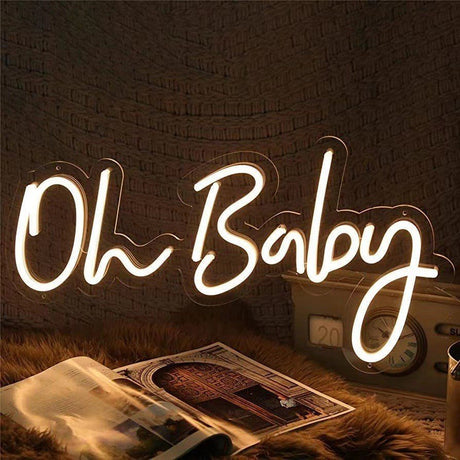 Oh Baby LED Neon Light Sign With Chain 26" - YauSpark