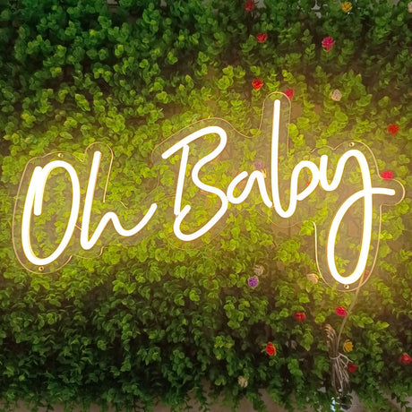 Oh Baby LED Neon Light Sign With Chain 26" - YauSpark
