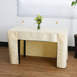 Open Back Fitted Polyester Rectangle Tablecloth 96"x30" Beige - YauSpark