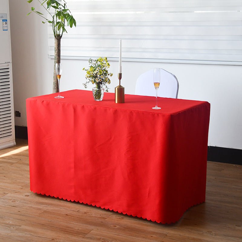 Open Back Fitted Polyester Rectangle Tablecloth 96"x30" Light Purple - YauSpark