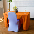 Open Back Fitted Polyester Rectangle Tablecloth 96"x30" Orange - YauSpark