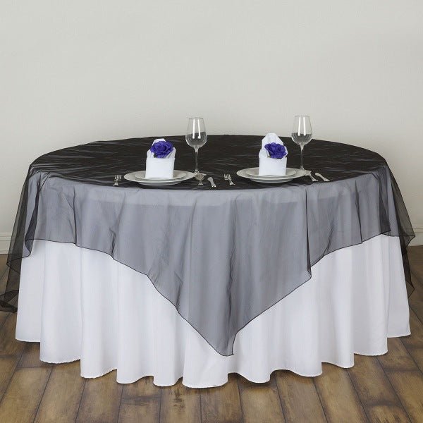 Organza Table Overlay 72"x72" Black - YauSpark