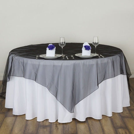 Organza Table Overlay 72"x72" Black - YauSpark