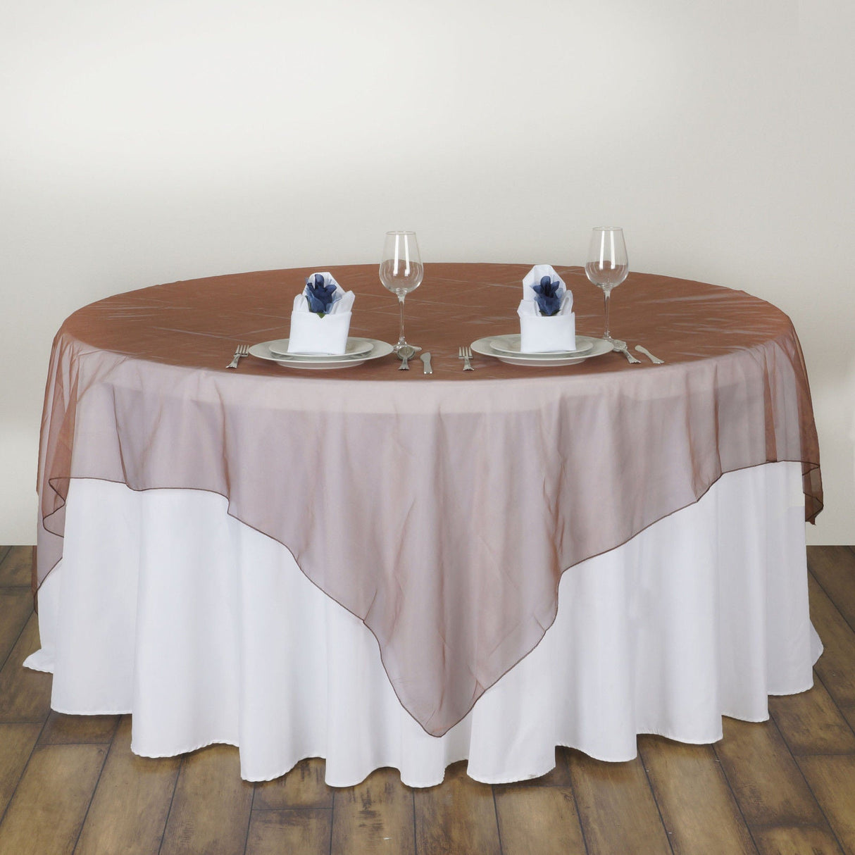 Organza Table Overlay 72"x72" Chocolate - YauSpark